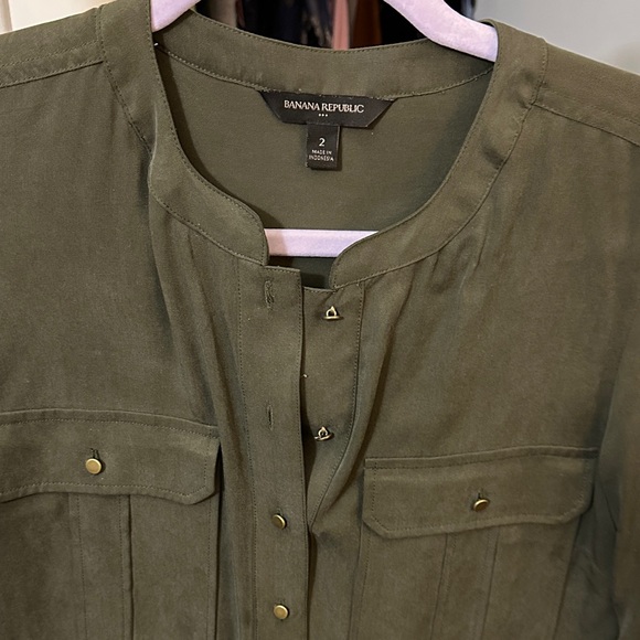 Banana Republic Olive Green Long Sleeve Tunic Dress - Picture 2 of 2